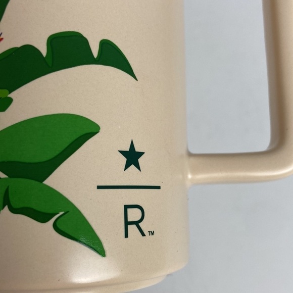 Starbucks Reserve 2020 Coffee Mug Banana Leaf  Beige Green Jungle 12oz Limited - Picture 10 of 11